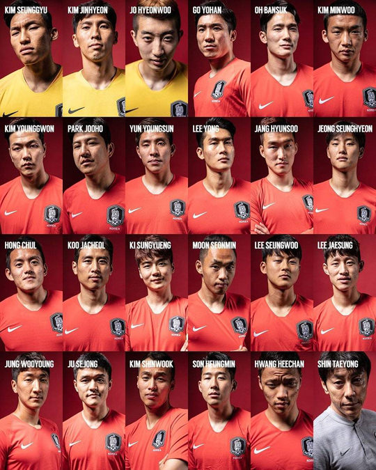 2018世界杯韩国队23人大名单