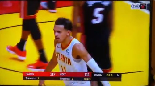 特雷-杨领先6分时大喊比赛结束了，赛后发推自嘲：啊哦
